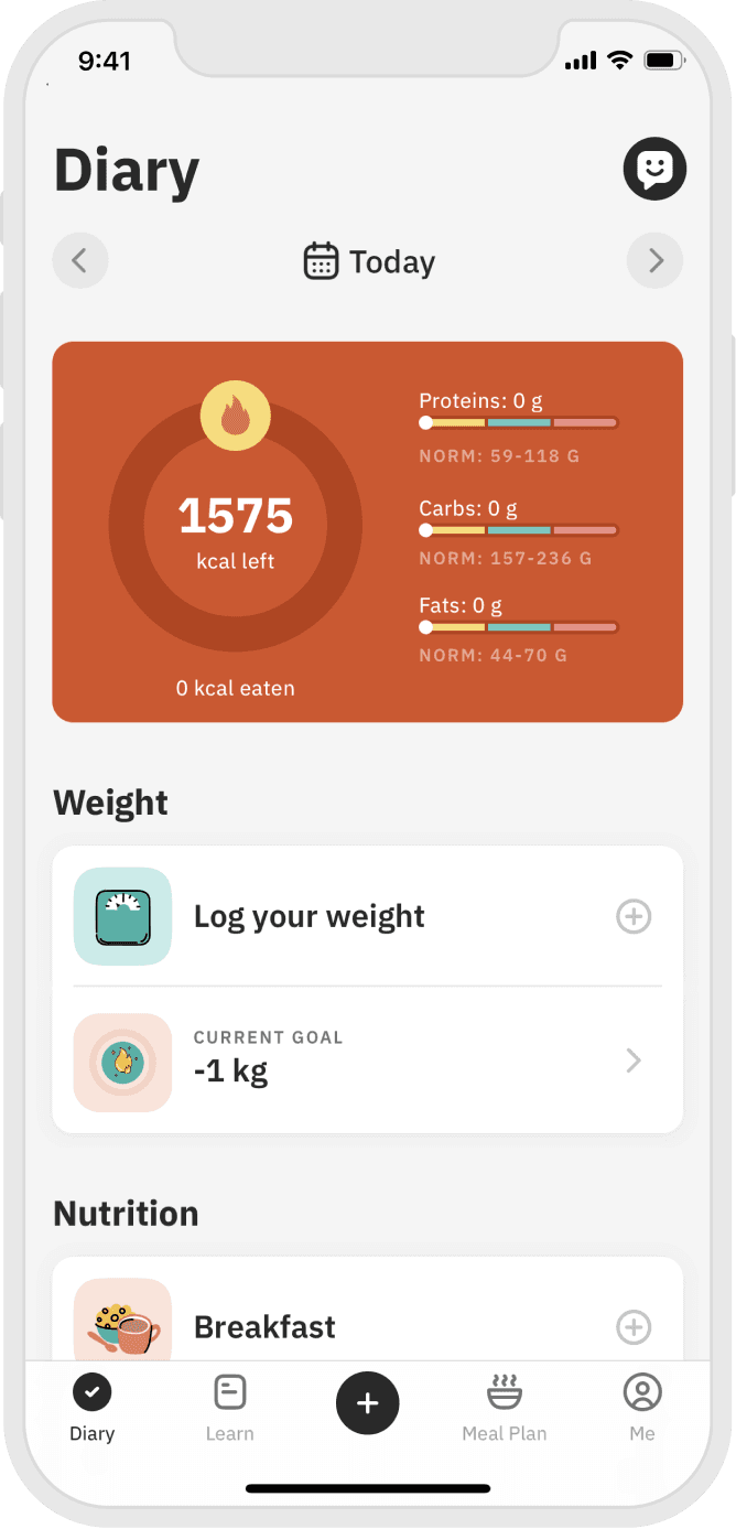 Personal diary to track your progress