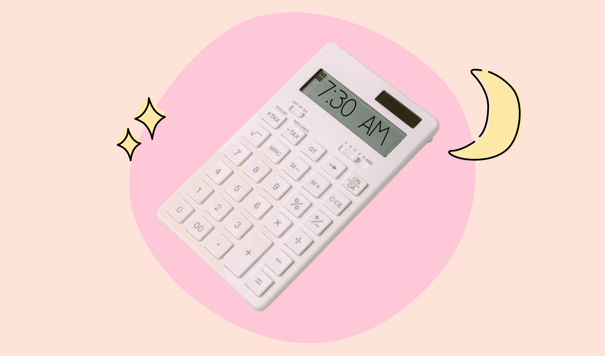 A calculator with waking up hours