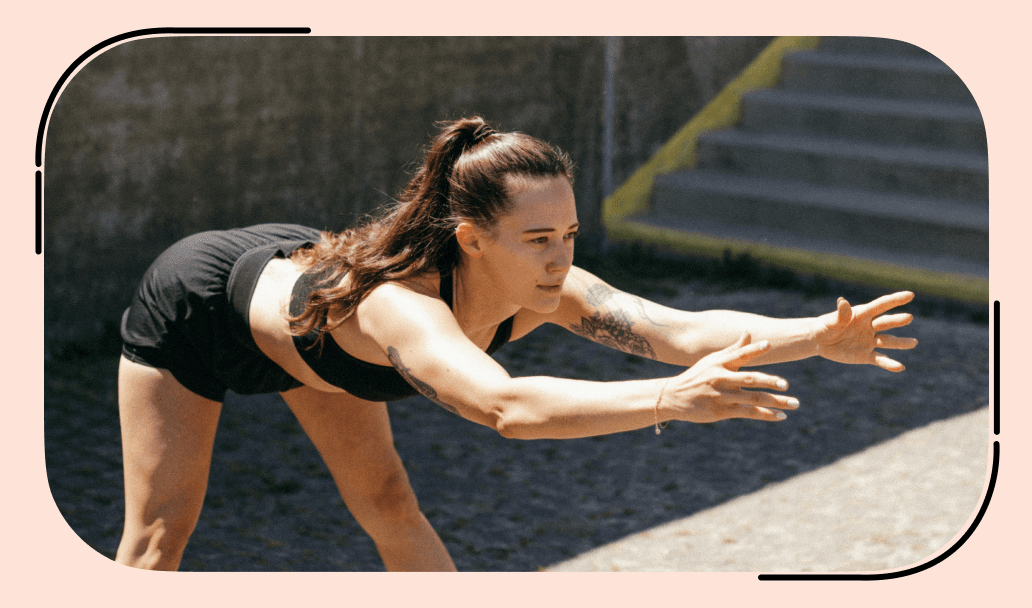 A girl performs exercises