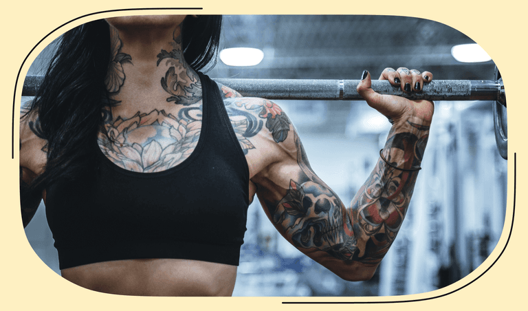 working out with tattoos 