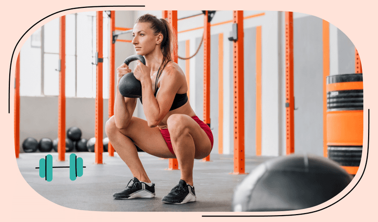 squat with kettlebell 