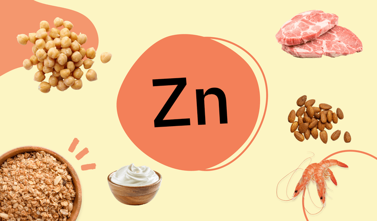 Zinc can be found in seafood, oatmeal, nuts, and meat