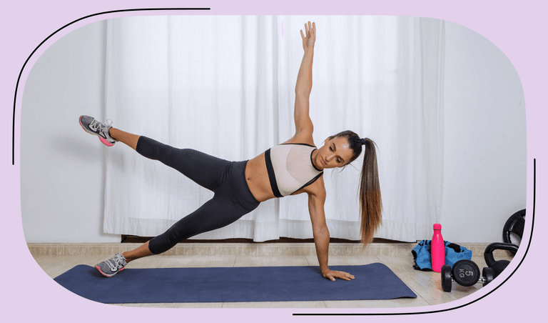 You can do the side plank with an arm raise and leg raise