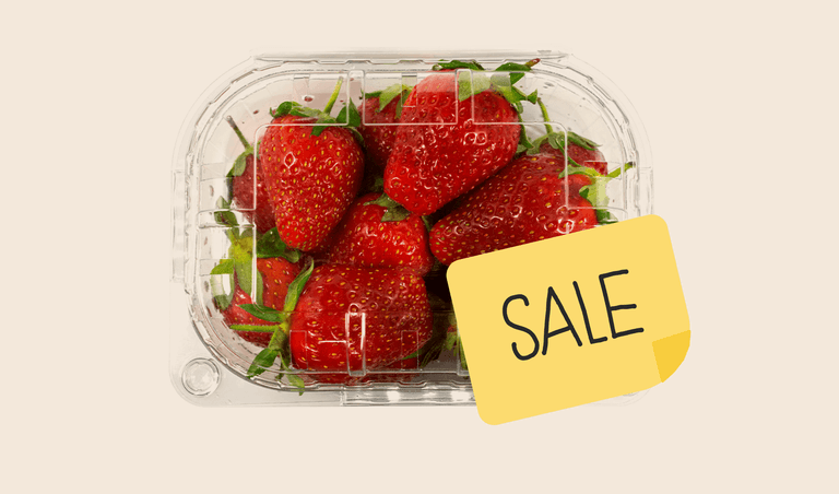 Delicious strawberry is on sale in a supermarket.