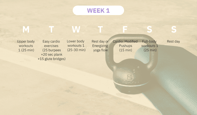 Week 1 workouts