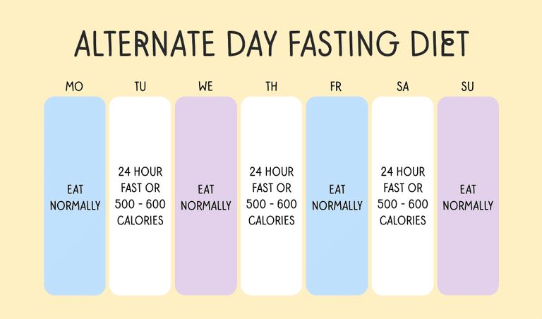 The alternate day intermittent fasting schedule